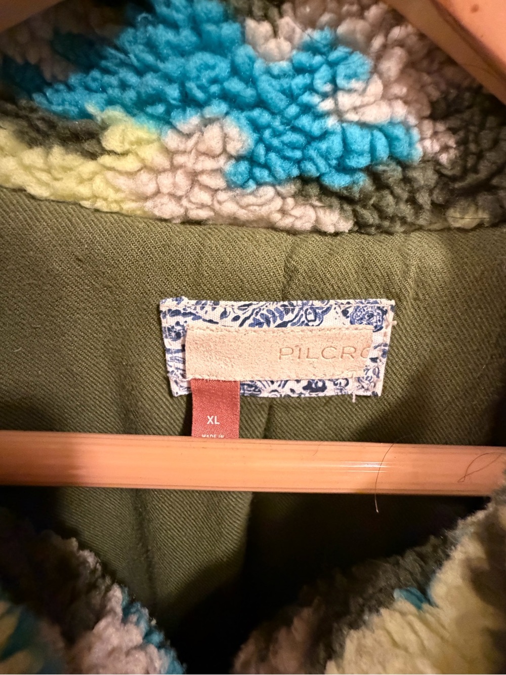 Anthropologie Pilcro Plush Camo Sherpa Jacket XL - Picture 2 of 7
